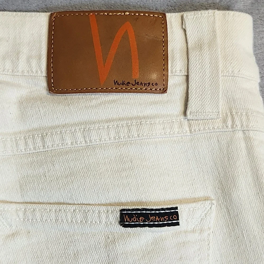 Nudie Jeans Co. Lean Dean Ecru Beach Slim Fit Organic Denim W28 L30 28x30 Cream